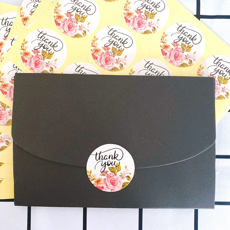 120 шт./упак. самоклеящаяся спасибо креативный цветок круглая наклейка ручной