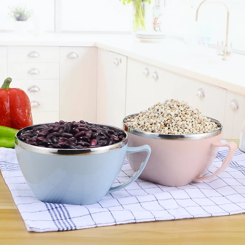 304 миска для лапши быстрого приготовления из нержавеющей стали с крышкой туба