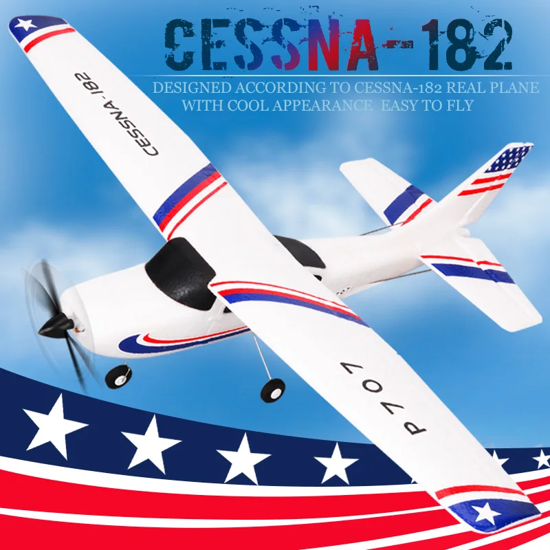 

Hot Newest RC Airplane P707G 2.4G 3D/6G with Gyroscope 3Ch RC Airplane Fixed Wing Plane Outdoor toys Drone RTF cessna 182 plane