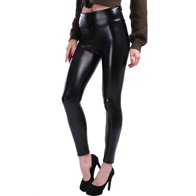 

Women Warm Velvet Pant PU Leather Pants Winter High Waist Trousers Women Thick Stretch Pantalon Femme and Thin Autumn 2021 Hot
