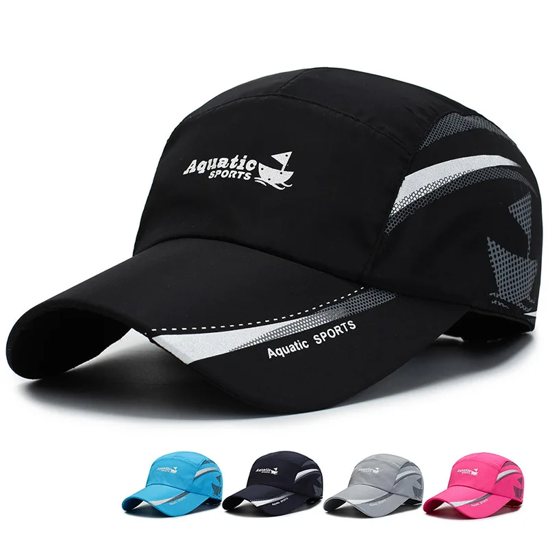 

2021 Summer Unisex Quick Dry Sports Baseball Caps For Women Men Outdoor Adjustable Sun Snapback Cap Tennis Golf Fishing Dad Hat
