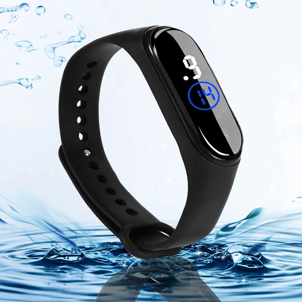 Часы наручные женские с силиконовым ремешком модные светодиодные спортивные