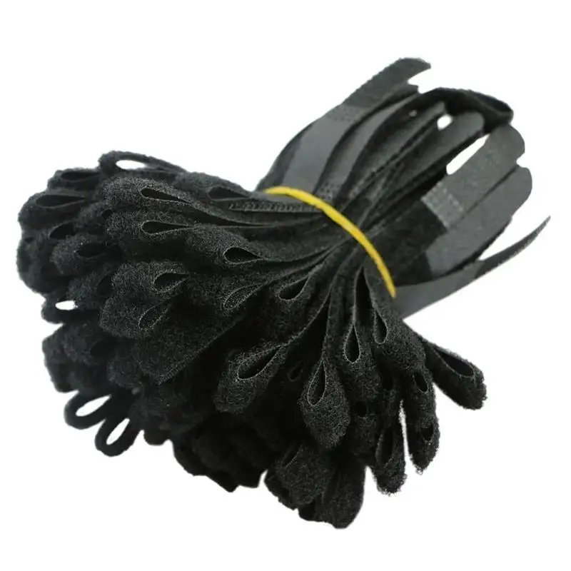 100 шт черный кабель Шнур галстук ремень крюк и петля Липкая лента намотка провода