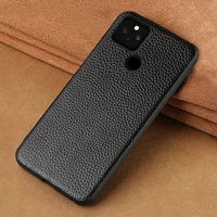 phone case for google pixel 6 pro 6 6a 5 4 4a 5a 5g cowhide genuine litchi grain leather 360 full protective cover