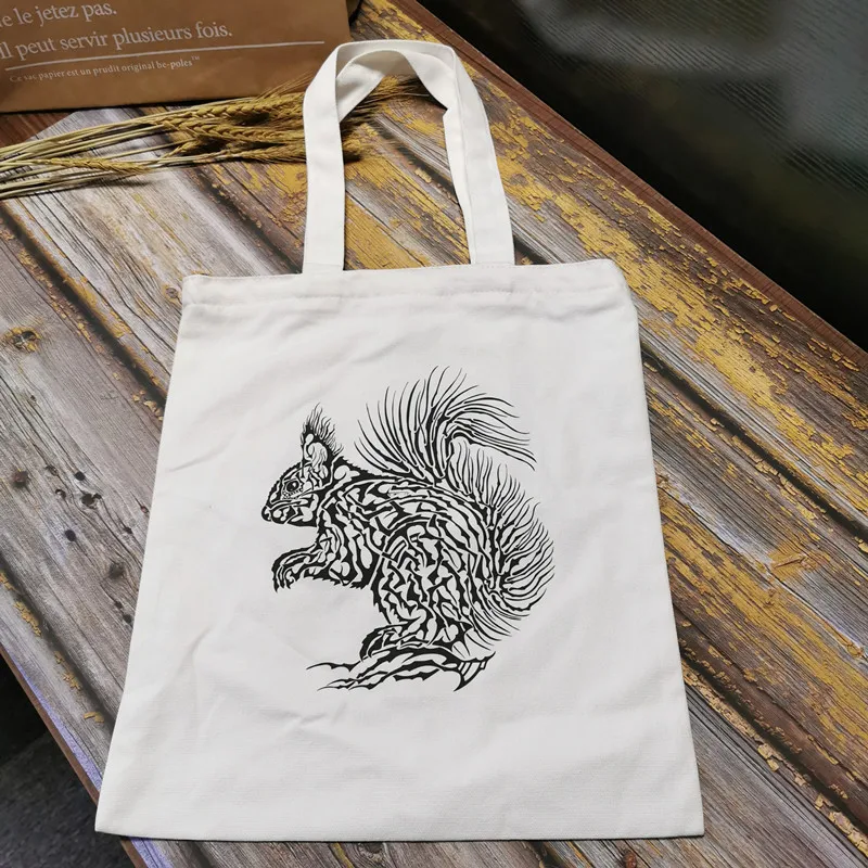 Твердые холщовые сумки через плечо из овечьей шерсти, Экологичная сумка для покупок, Женская хлопковая холщовая ткань, Эко сумка-тоут Bolso Mujer - Цвет: L111