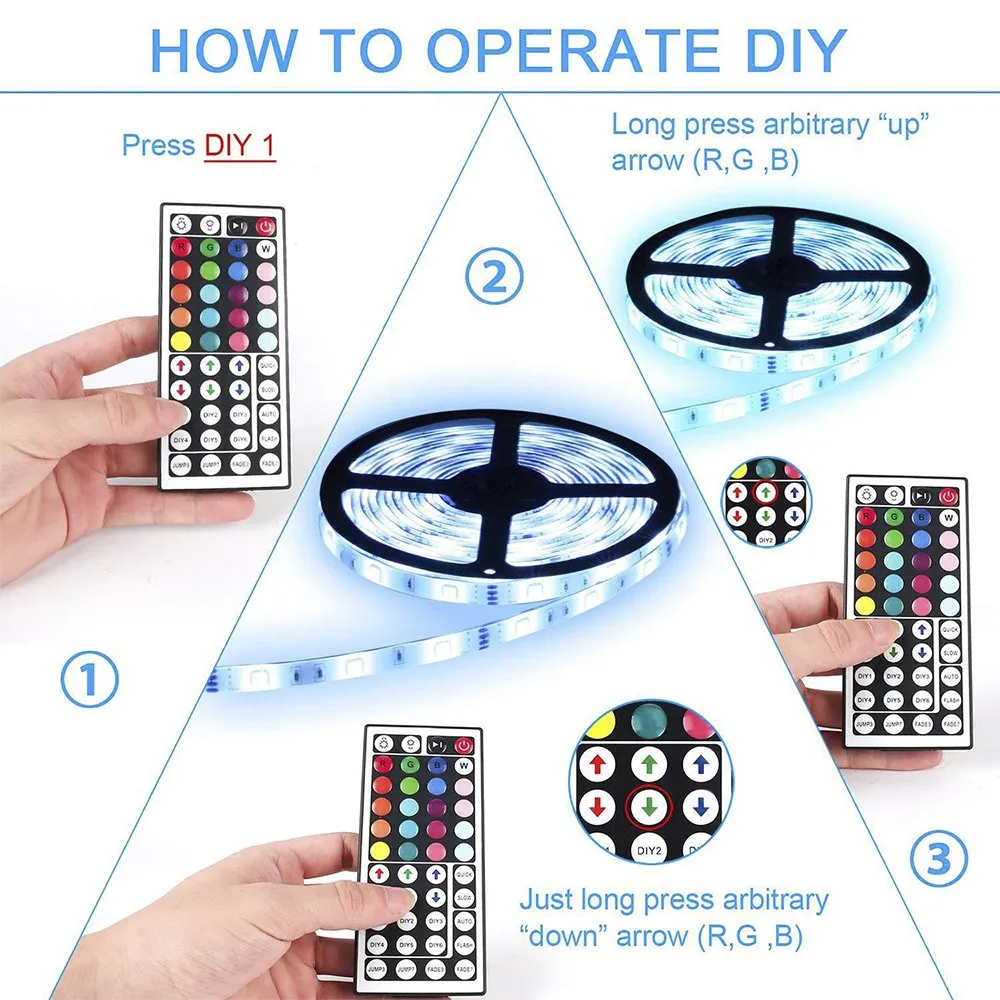 300 светодиодов светильник SMD 5050 DC12V IP65 5 м 10 Гибкие светодиодные ленты RGB полосы с ИК