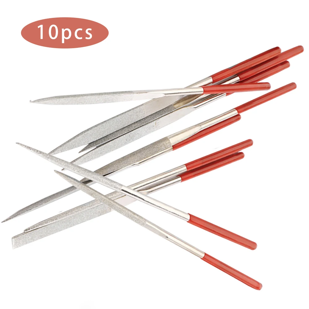 

10PCS/Set 140mm Diamond Mini Needle File Set Hand Tools for Ceramic Glass Gem Stone Hobbies and Crafts Polishing Carving Tool