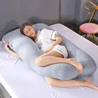 Съемная U-образная наволочка из чистого хлопка для сна на боку для беременных женщин, наволочка с принтом