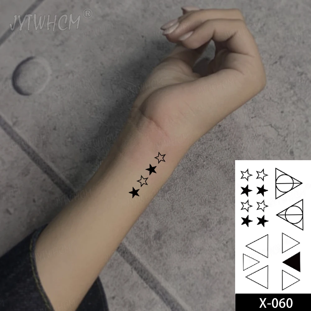 Водостойкие временные тату-наклейки кошка звезды Геометрическая луна планета
