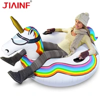 2021 new children inflatable toys sledge unicorn thickened pvc outdoor sport snowboard winter sleigh for snowmobile holiday game