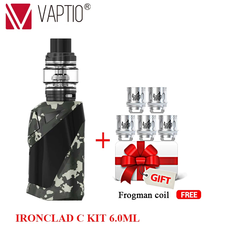 Green Camouflage Подарок 5 шт катушек! VAPTIO супер летучая мышь 220 Вт Vape набор электронных сигарет 220 Вт коробка мод 2,0/5,0 мл бак Vape мод без батареи - Цвет: Green Camouflage