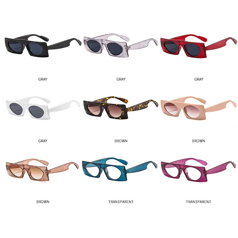 

Fashion Square Sunglasses Women Retro Colorful PC Frame Sun Glasses Round Gradient Lens Eyeglasses UV400 LE13