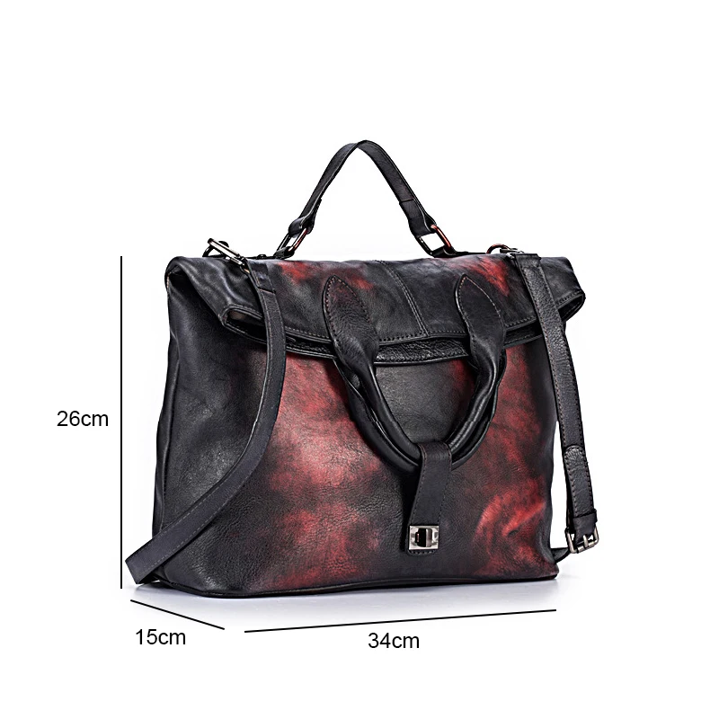 Женская сумка из коровьей кожи Johnature однотонная вместительная сумка-мессенджер