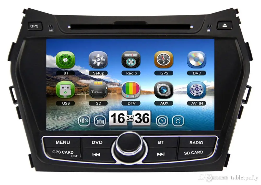 

8" Car DVD player with GPS(opt),audio Radio stereo,USB/SD,AUX,BT/TV,car multimedia headunit for Hyundai IX45/SANTA FE 2013 2014