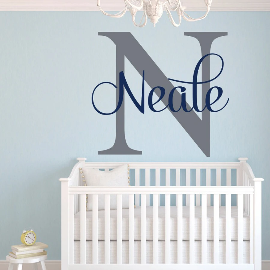 Наклейка на стену для детской комнаты с инициалом и именем заказ|wall decor sticker|decorative