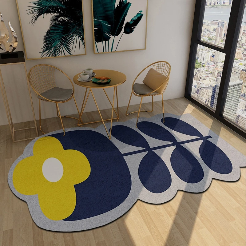 

Light Luxury Villus Carpet Living Room Nordic Floor Mat Bedroom Bedside Blanket Irregular Washable And Not Easy To Deform