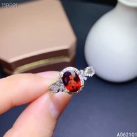 kjjeaxcmy fine jewelry s925 sterling silver inlaid natural garnet new girl popular gemstone ring support test chinese style