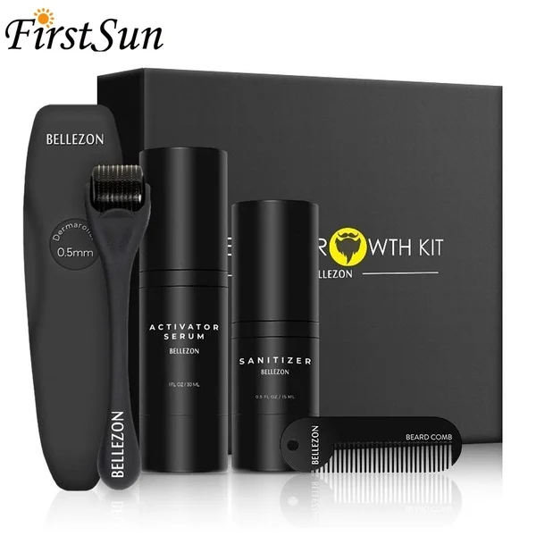 4 шт./компл. набор для роста бороды Усилитель волос утолщенное масло питательная