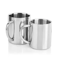New 220/300/400ml Double Wall Anti Scalding Coffee Mug Insulated Portable Stainless Steel Polishing Beer Tea Juice Drinking Cup