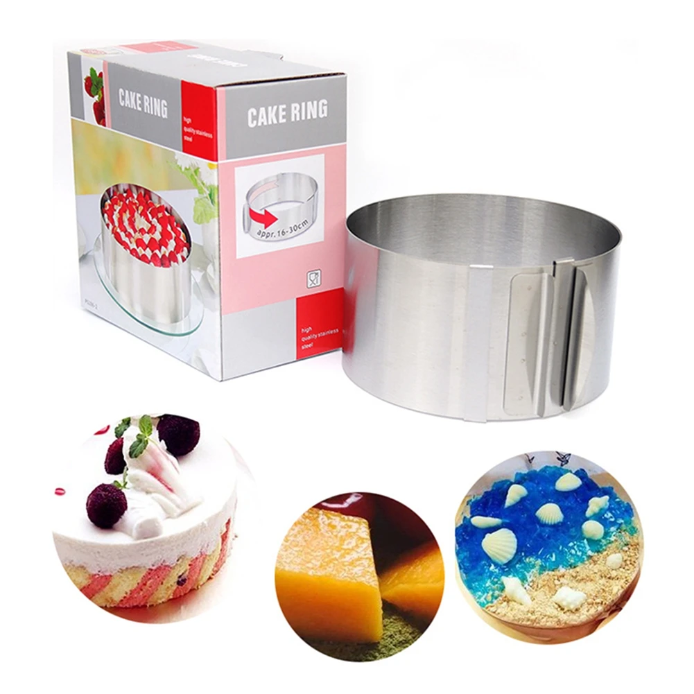 

Portable Round Shape Cake Fondant Mold Stainless Steel Biscuit Mould DIY Mousse Cake Dessert patisserie Decorating Tool Newest