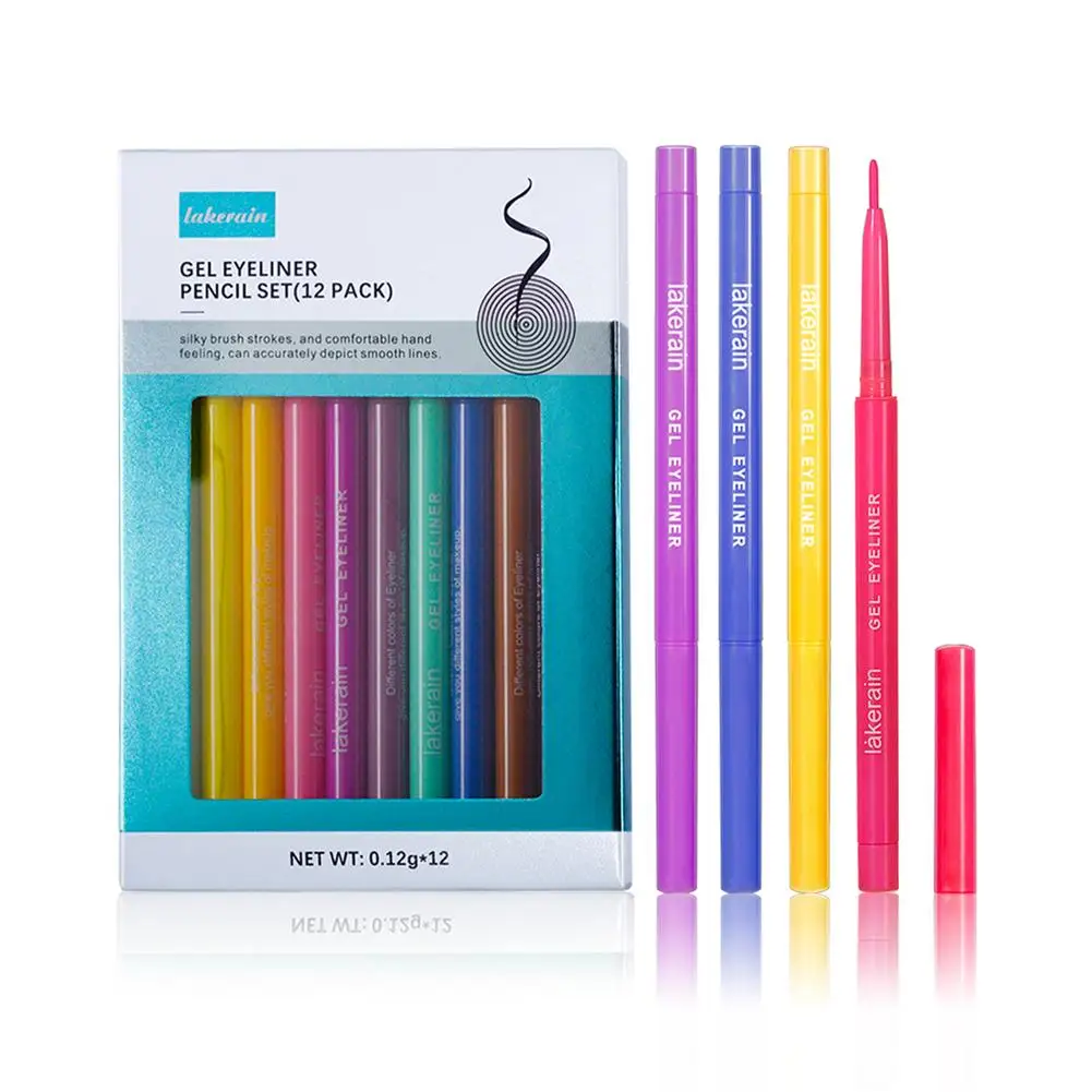 

12 Colors Liquid Eyeliners Waterproof Colorful Eyeliner Pen Set