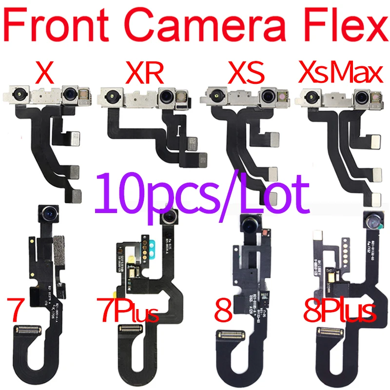 

Оригинальная фронтальная камера 10 шт./лот для iPhone 7 Plus 8 Plus X XR XS Max, маленькая фронтальная камера, правый датчик приближения, гибкий кабель