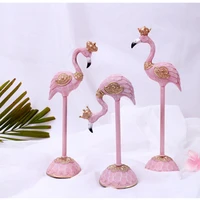 a family of three flamingos resin crafts for foyer and study european style household tv cabinet decoration bookcase decorations