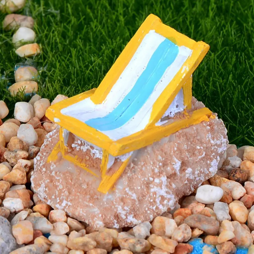 

Resin Beach Chair Miniature Landscape Model Doll Figurine Statue Garden Decor