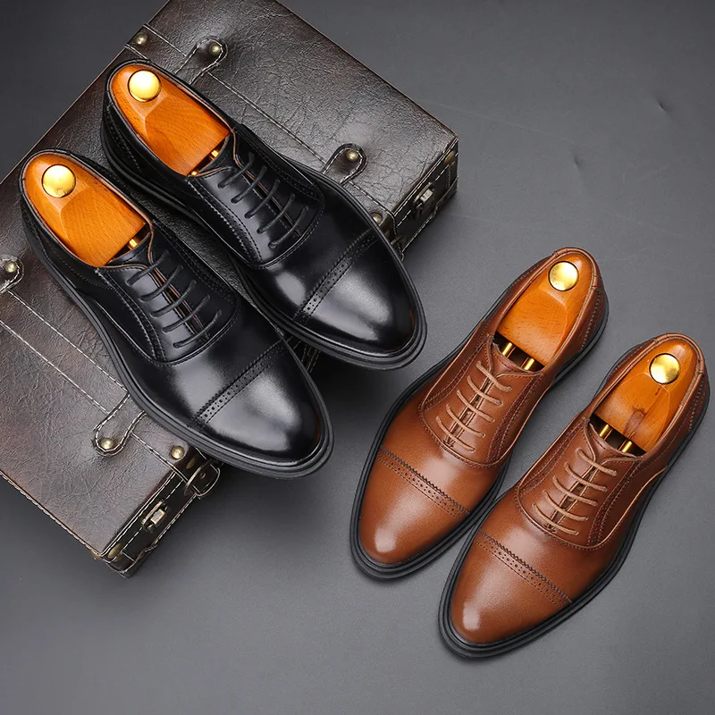 Новинка сезон осень Мужские модельные туфли с перфорацией типа броги роскошные