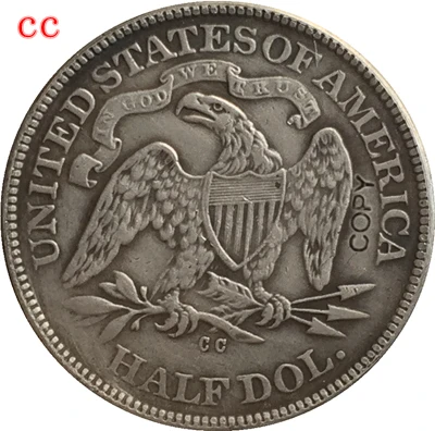 США 1874 P CC S SEATED LIBERTY HALF копия доллара Coin | Дом и сад