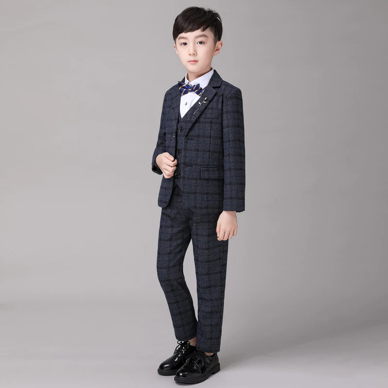 Nimble свадебные костюмы для мальчиков Новое поступление однотонный темно синий