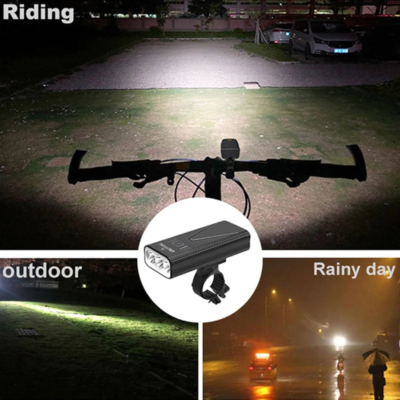 t6 bicycle light 5200mah power bank led headlight usb rechargeable bike light waterproof flashlight cycling accessories free global shipping