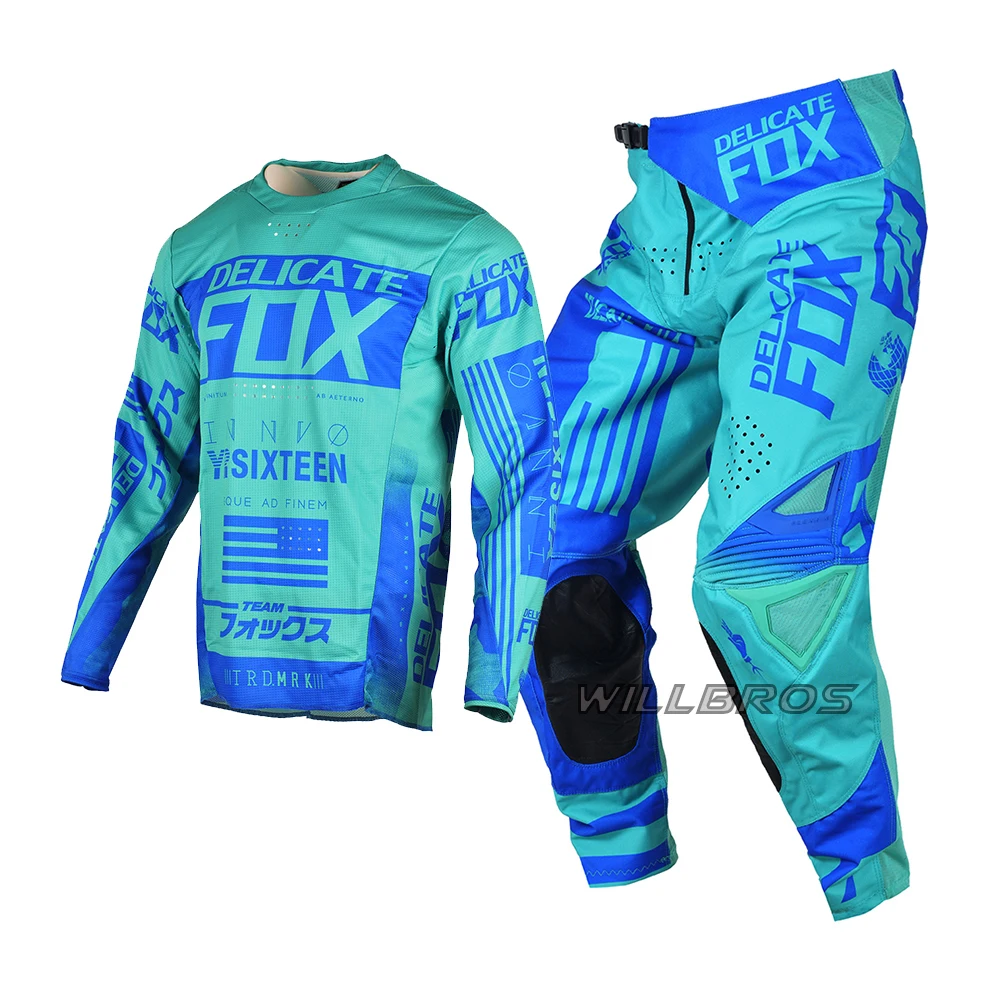 Motocross Gear Set Jersey Pants 360 Flight Outfit MX Combo BMX Dirt Bike Suit ATV MTB Cycling Green Kits Men