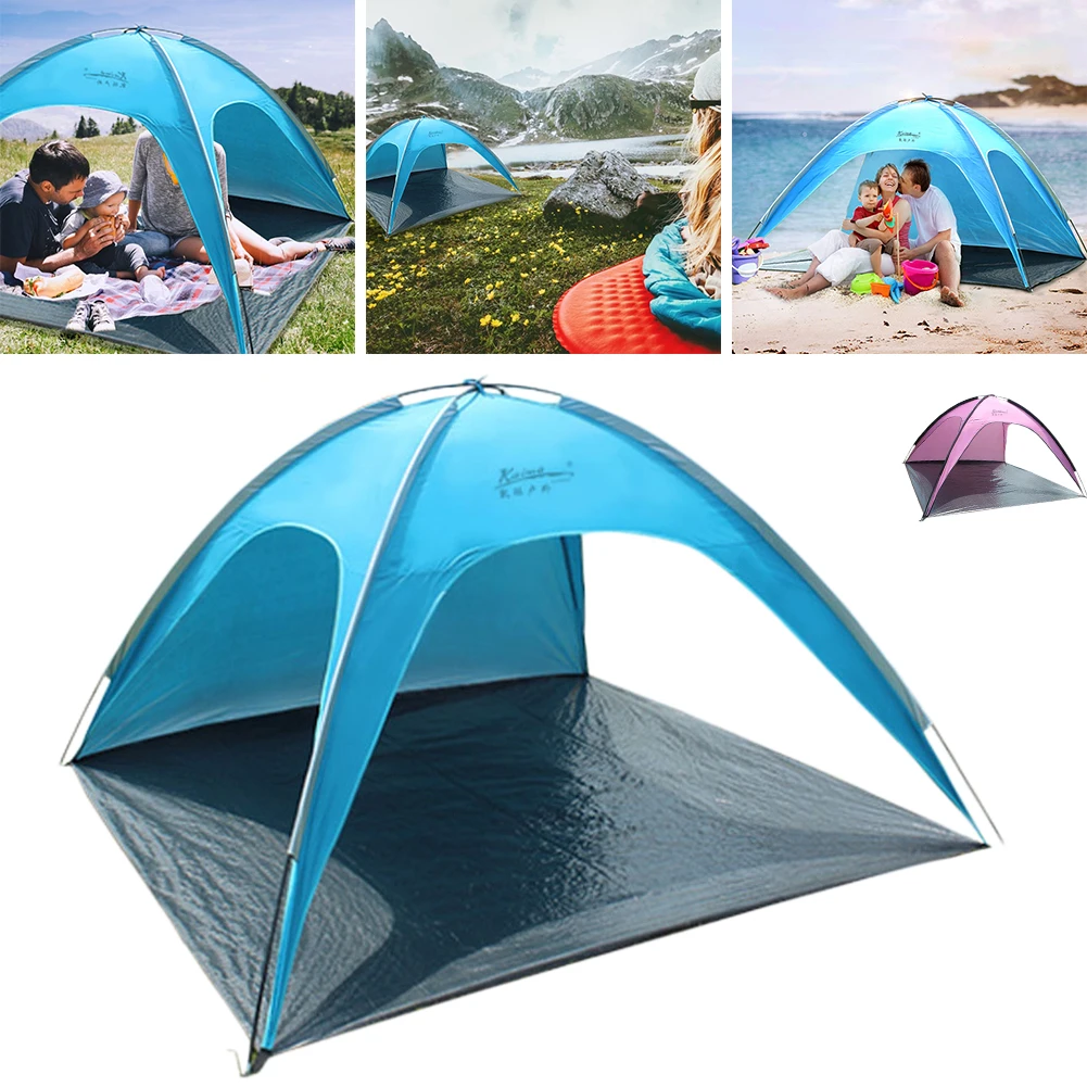 

Beach Tent Sun Protection Shelter 3-Door2-3 Person Sun Shade Canopy Easy Carry with Pouch for Beach Fishing Picnic