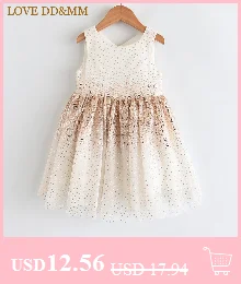 LOVE DD& MM/платья для девочек коллекция года, новая весенняя детская одежда милое однотонное Пышное Платье с круглым вырезом для девочек