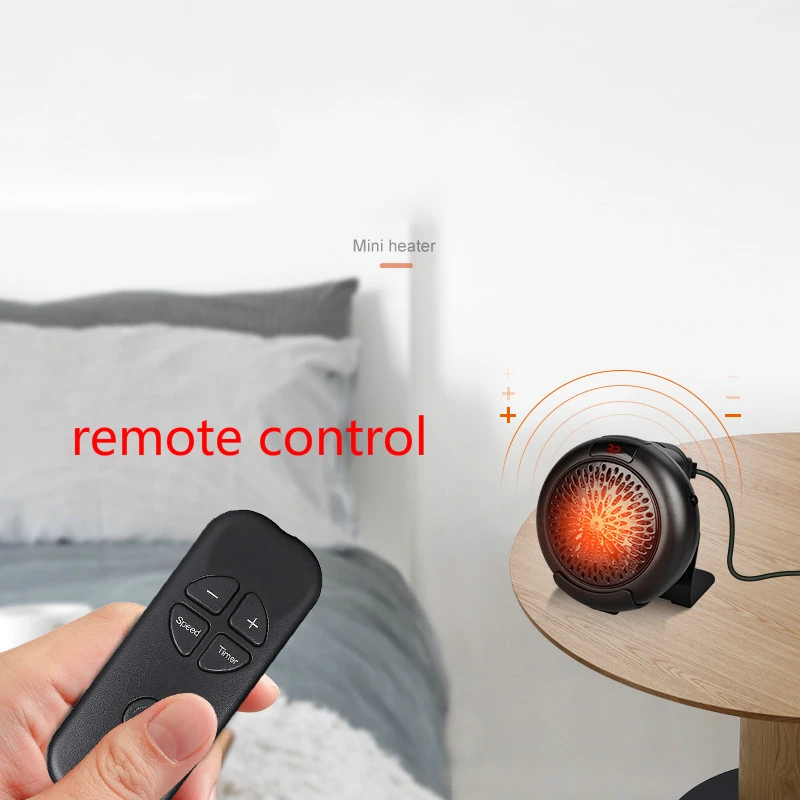 

Mini Portable Electric Space Heater Wall Mount Home Office Desktop Warm Air Heater Warmer Fan Silent Remote Fast Heat Thermostat