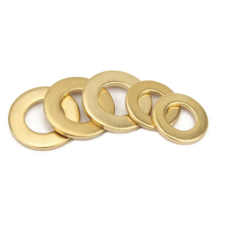 10/50pcs M2 M2.5 M3 M4 M5 M6 M8 M10 M12 GB97 DIN125 Solid Brass Copper Flat Washer Plain Gasket Pad High Quality | Обустройство дома