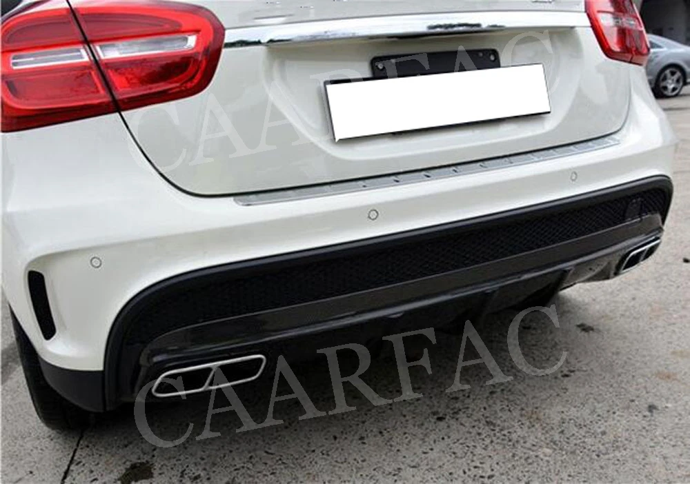 Для X456 задний диффузор губ планки с 4 Выпускной советы для Benz GLA класса X156 GLA45 Спорт- ABS задний бампер Hugger