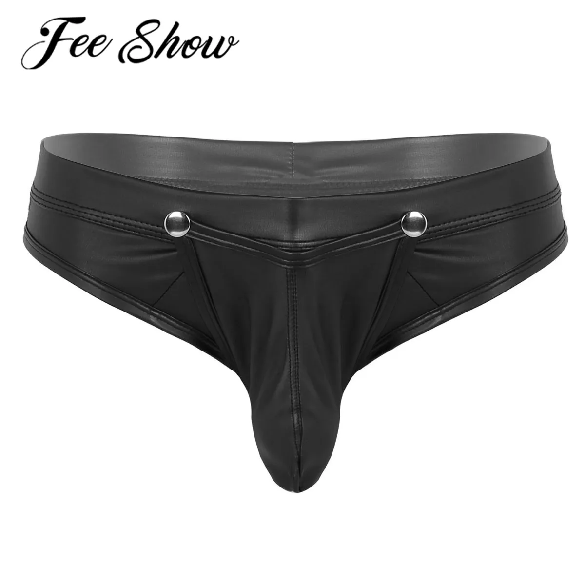 Мужское латексное нижнее белье сексуальные мужские стринги из искусственной