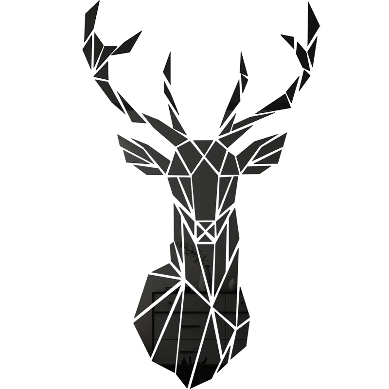 

WS203 Elk mirror stickers rental artifact rental room layout dining room bedroom decoration simple wall sticker