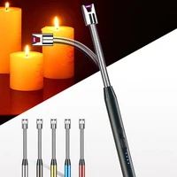 360 rotation arc bbq lighter usb kitchen gas stove plasma lighter windproof flameless electric candle lighters with hook outdoor