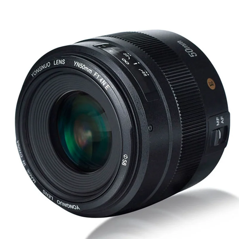 YONGNUO YN50mm F1.4N E яркая Большая диафрагма AF Автофокус MF 50 мм стандартный основной