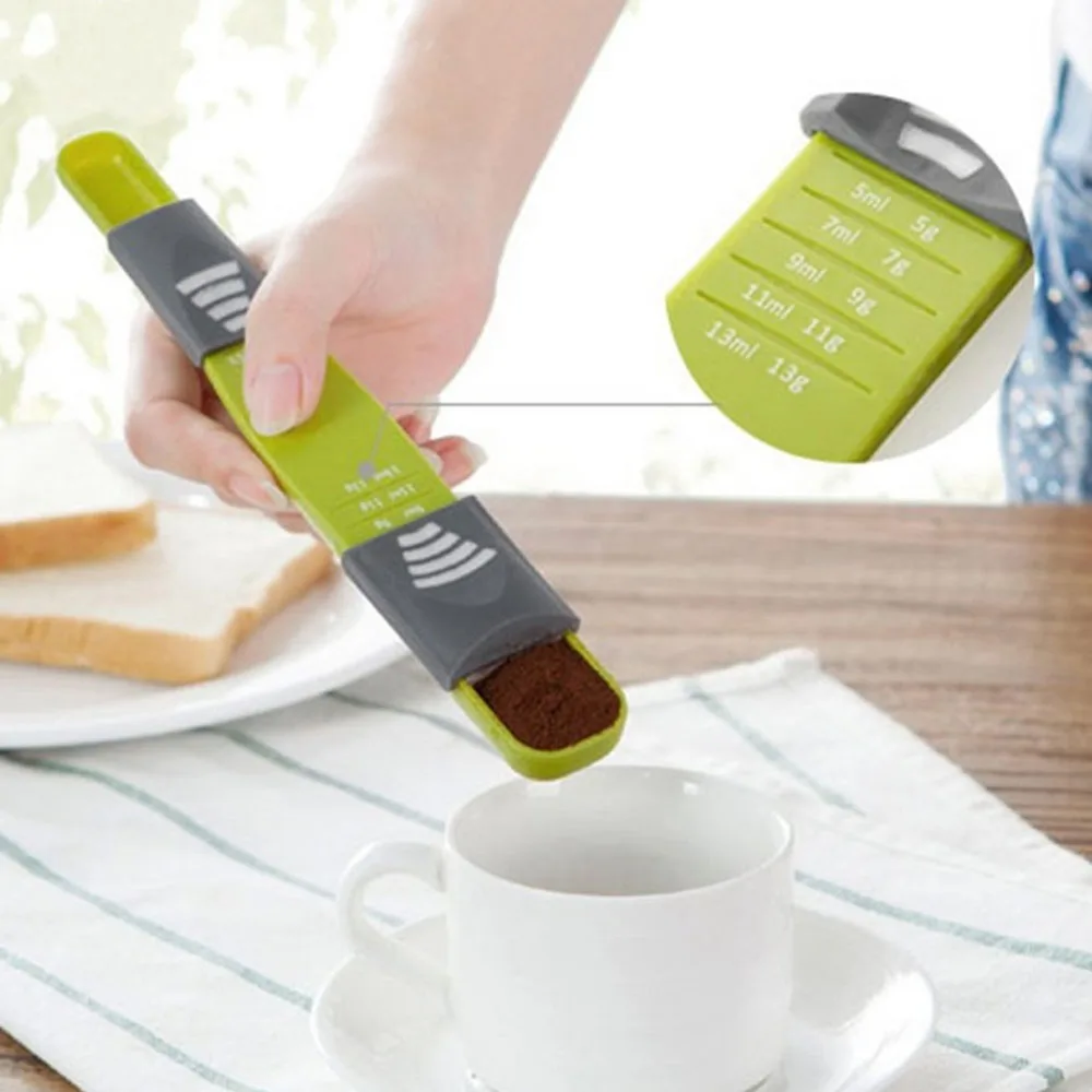 

Мерная ложка, 1 шт., с двойным концом, восьмерка, измеритель мерные ложки с регулируемой шкалой, инструмент ложки для выпечки, кухонные принад...