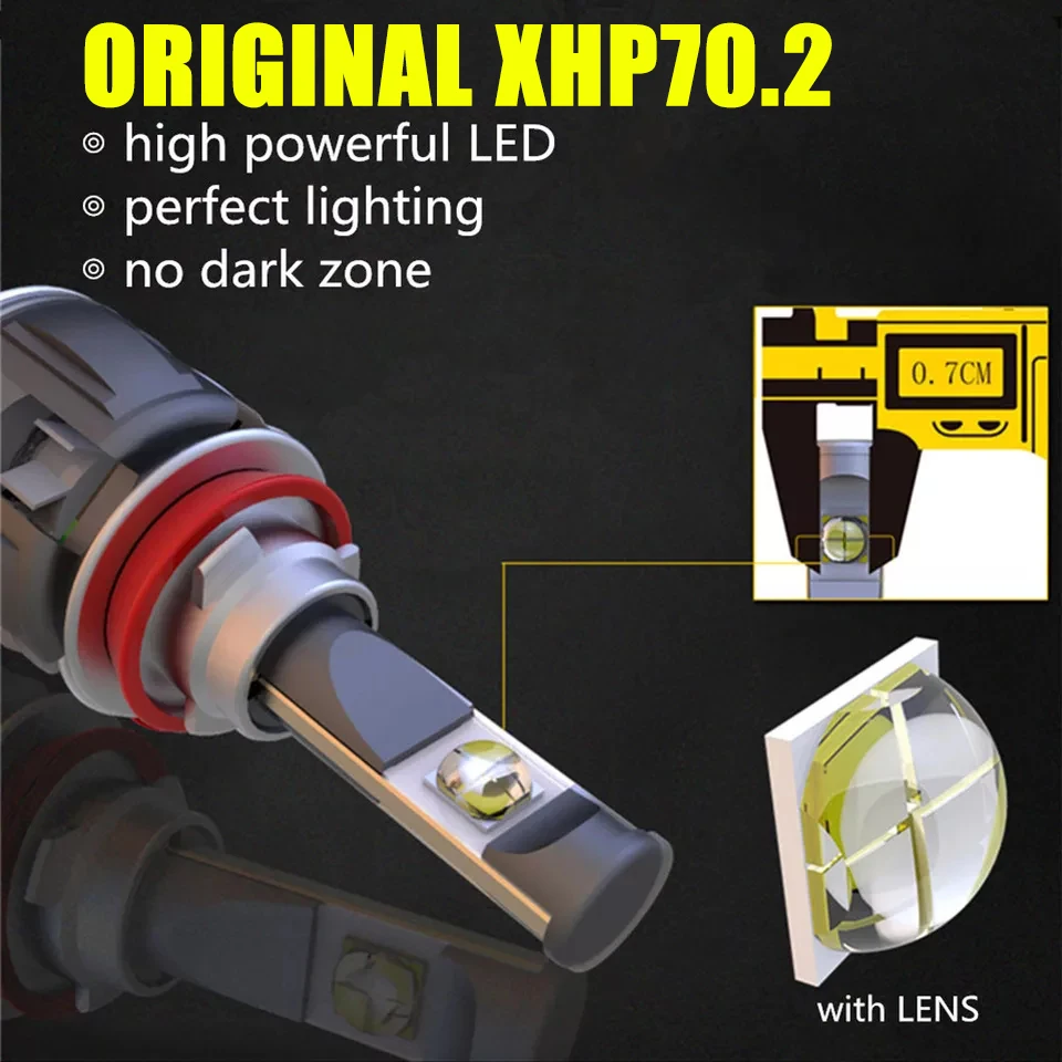 Voloдина 2 шт. H4 H7 автомобильная светодиодная лампа для фары H11 H8 LED H1 HB3 9005 HB4 9006 CREE