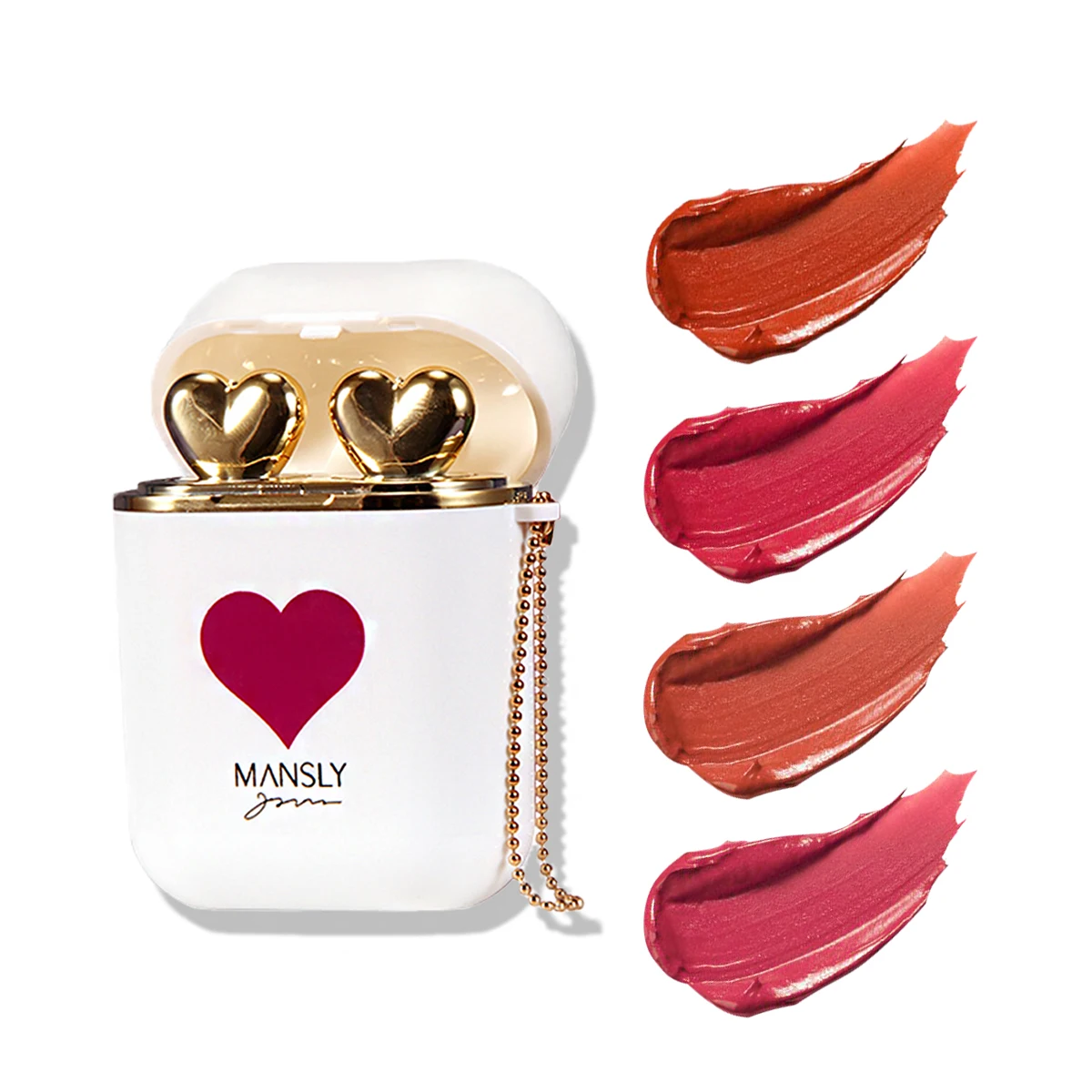 

White lovers love chocolate double tube stacked color non stick cup headset lipstick 1.2gx 2 #M1005