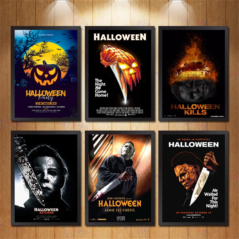 

Декор для Хэллоуина, вечеринки, искусство, фотопечать, рисунок, тыквы, картина, гостиная, спальня, настенная наклейка