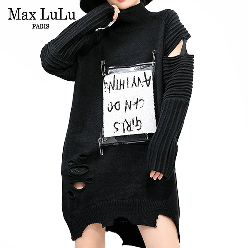 Зимнее модное корейское сексуальное платье Max LuLu женские элегантные трикотажные