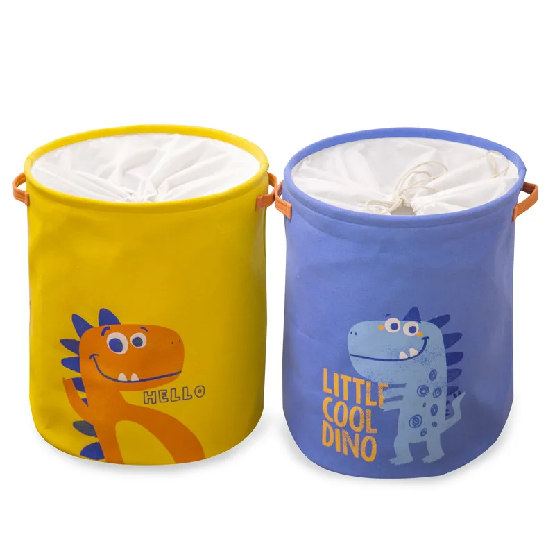 

Cute Cartoon Dinosaur Laundry Basket Foldable Toy Storage Bucket Picnic Dirty Clothes Basket Box Animal Canvas Organizer