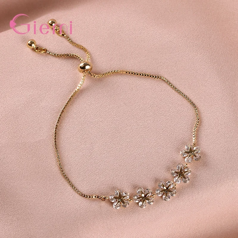 Мода чистый 925 стерлингового серебра и с украшениями в виде звезды цветка