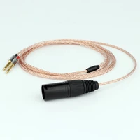 preffair 8cores silver plated occ earphone cable xlr balanced gold plated plug headphone cable for he1000 400s